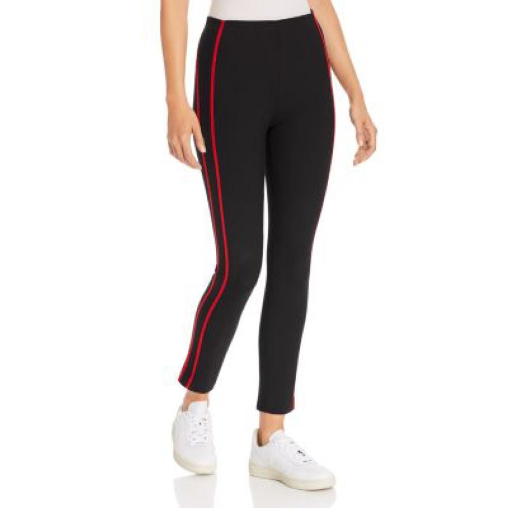 NWT Rag & Bone Womens Simone Tuxedo Side Stripe Pants Skinny Leg Black Red 0 USA